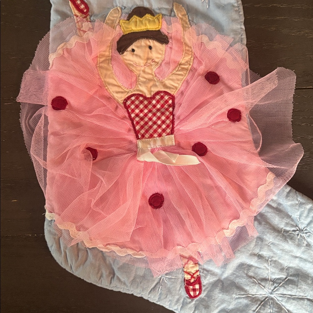 Pottery Barn Pink and Blue Ballerina Holiday Stocking Nutcracker - Picture 2 of 4